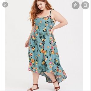 Torrid size 1 floral challis high low dress